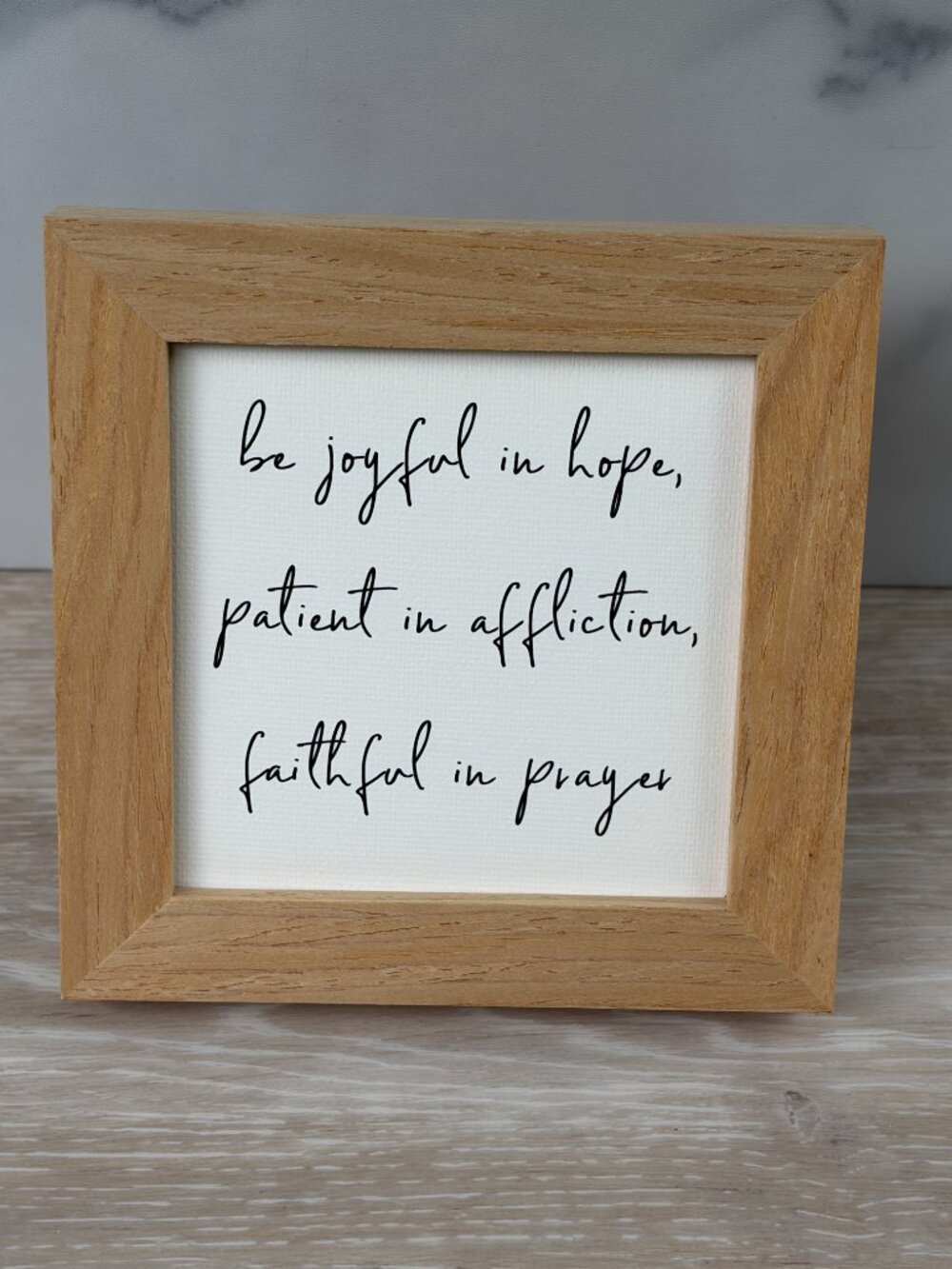 Be Joyful In Hope Mini Framed Canvas Art 4x4 Natural Rustic Tiered Tray Shelf
